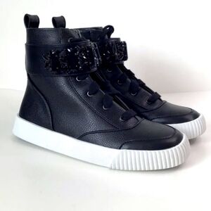 Karl Lagerfeld 'Jeren' Black Leather Zipup High-Tops (7)